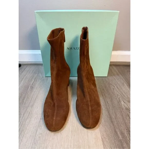 AQUAZZURA Saint Honoré 50 suede ankle boots Size EU41/US11 $950 - Picture 6 of 12